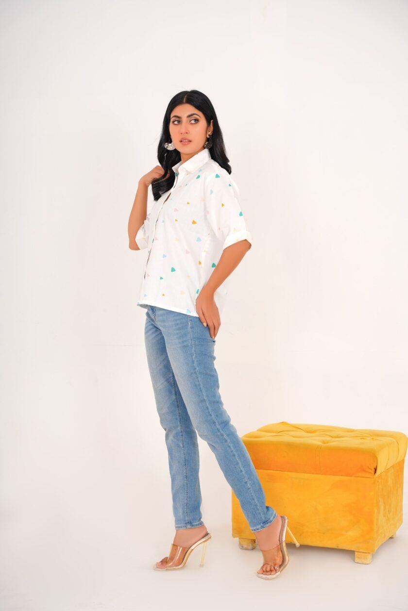 Whimsical White Geofetti Shirt - Image 4