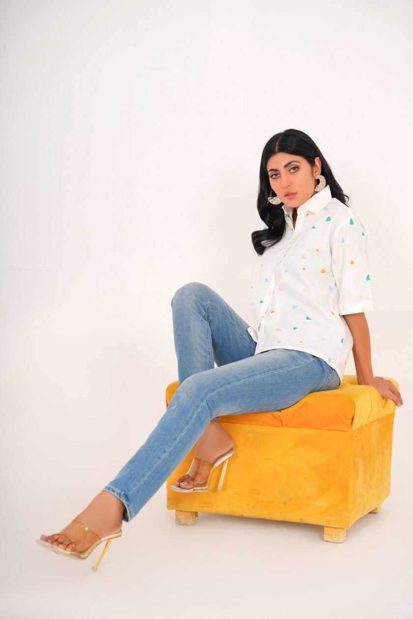 Whimsical White Geofetti Shirt - Image 2